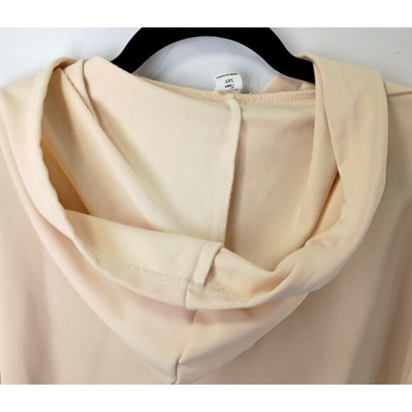 Hoodie Size Girl's 16 Beige Long Sleeve Kangaroo Pocket Raised California Y2K - Picture 10 of 13